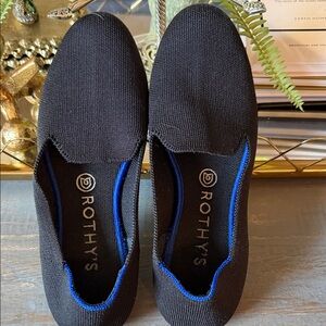 Rothy's Black and Blue Slip-On Flats